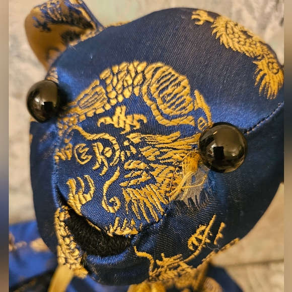 Vintage Asian Handcrafted Chinese Embroidered Silk Teddy Bear Plush - Picture 2 of 14